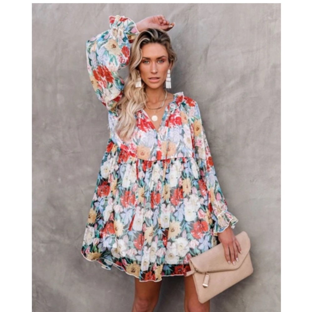 VICI dolls floral chiffon babydoll dress - medium